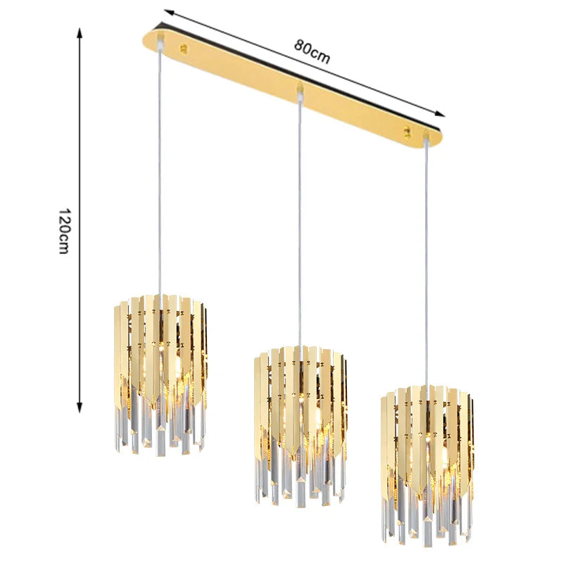 Round Gold K9 Crystal LED Chandelier for Living Spaces - Dining, Bedroom, and More