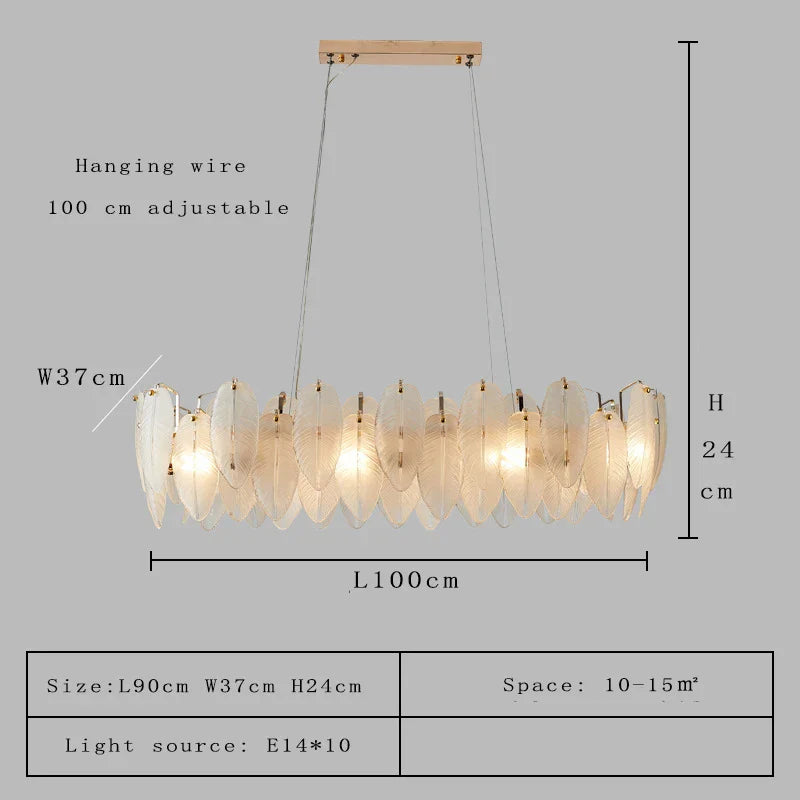 Unique Goose Feather LED Chandelier - Artistic White Glass - Designer Lighting Fixture for Foyer and More