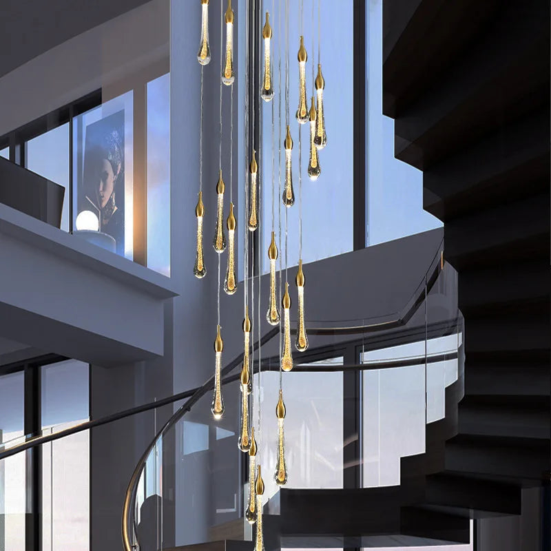 Elegant Postmodern Spiral Staircase Chandelier - A Creative Lighting Fixture for Bedrooms, Dining Rooms, and Villa Duplex Floors