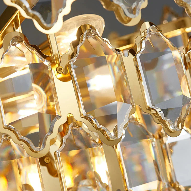 Modern Style Golden Luster Suspended Crystal Chandelier - Elegance for Living Rooms, Bedrooms, and Dining Spaces