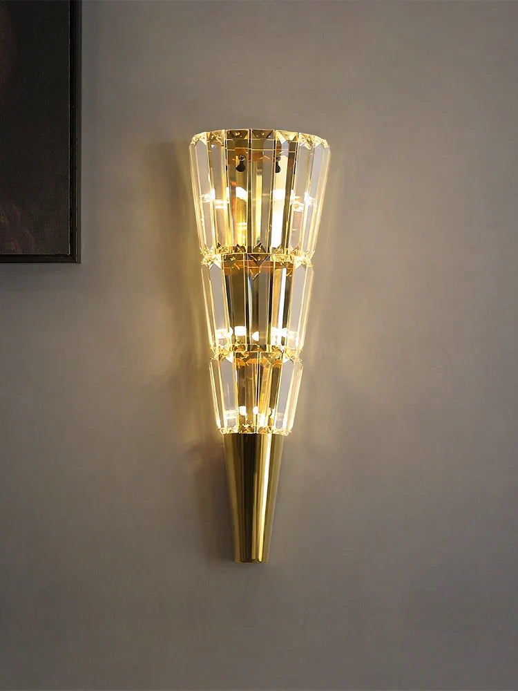 Logan - Nordic Crystal LED Wall Lamp - Elegant Lighting for Parlor, Bedroom, and Bathroom