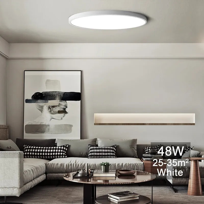 Ultra-Thin LED Ceiling Light - Modern 20-Inch Large Ceiling Lamp with Dimmable Brightness - AC85-265V Panel Light for Room