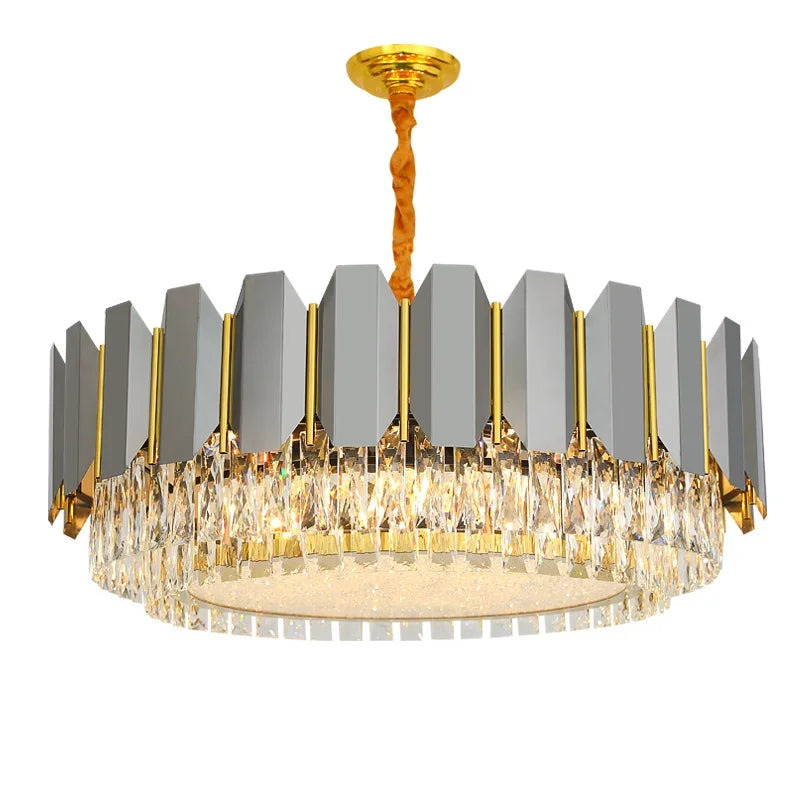 Stainless Steel Light Luxury Crystal Chandelier - A Postmodern Marvel for Living Rooms, Simple Dining Rooms, and Nordic Bedrooms