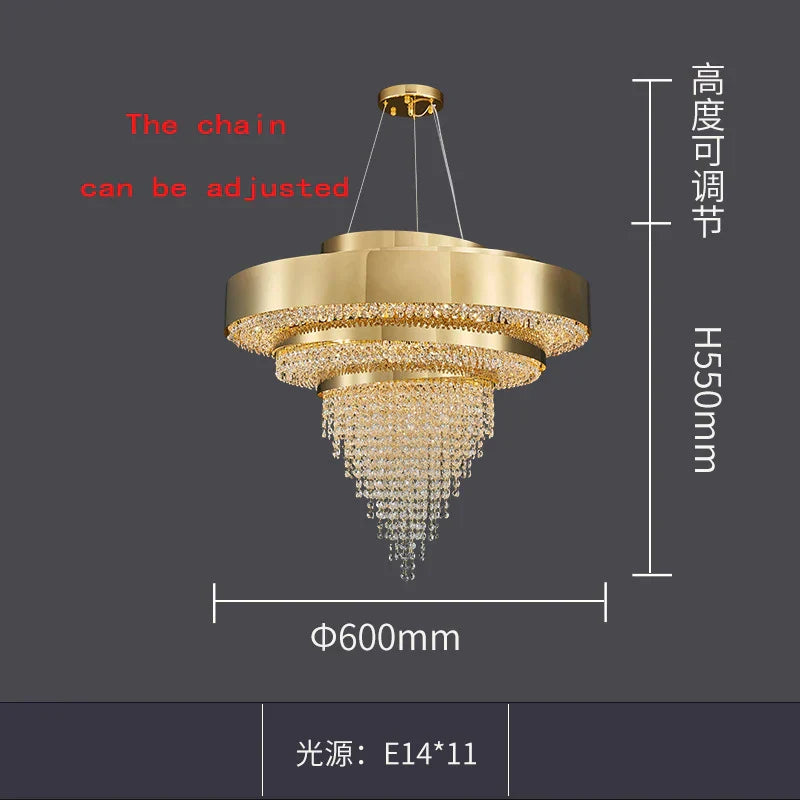 Modern Crystal Chandelier - Artful Elegance for Living and Dining Spaces