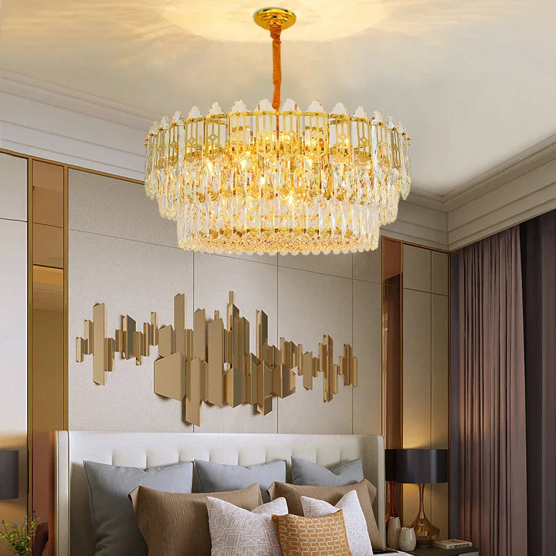 Elegant Post-Modern Crystal Chandelier - Stainless Steel Starry Lamp for Living Rooms, Bedrooms, and Dining Areas