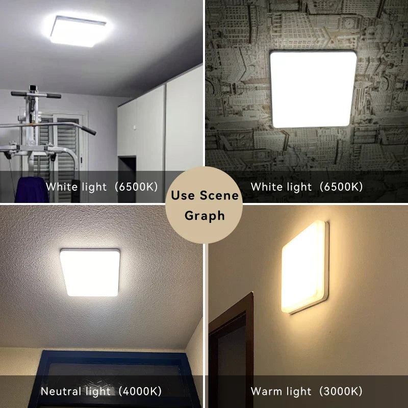 Modern LED Panel Light for Indoor Spaces - Versatile Round & Square Ceiling Lamp Fixture