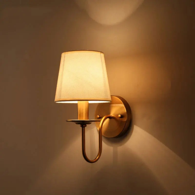 Fabric E14 Wall Lamp - Modern European Style Bedroom Bedside Lamp for Living Room, Hotel, Study, and Office