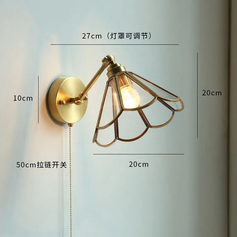 Modern Ceramic Wall Lamp with Pull Chain Switch - Stylish Lighting for Bathrooms, Mirrors, and Stairways