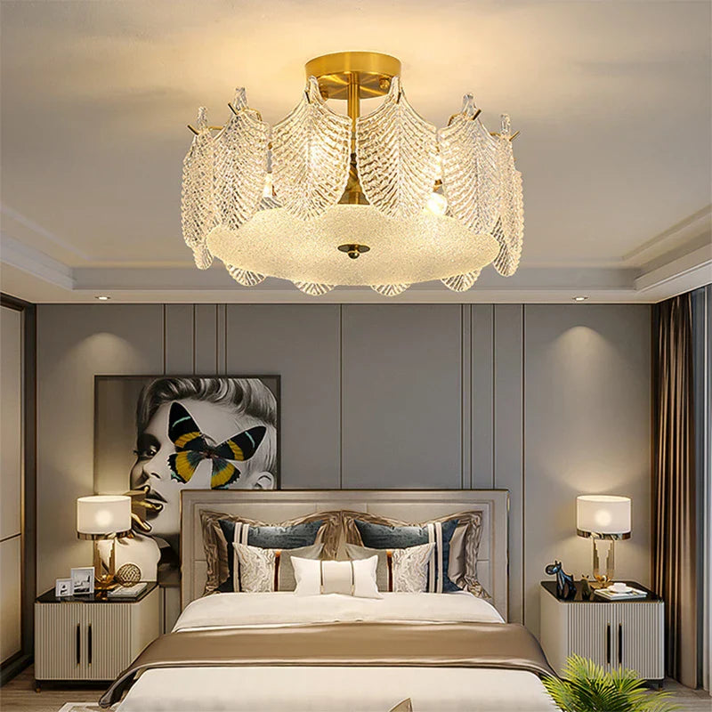 Postmodern Glass Chandelier - Elegant Lighting for Living Rooms, Bedrooms, Dining Rooms, and Model Spaces