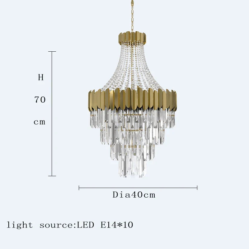 Modern Nordic Crystal Pendant Lights - Light Luxury Elegance for Villas, Hotels, and Double Staircase Living Spaces with LED Efficiency