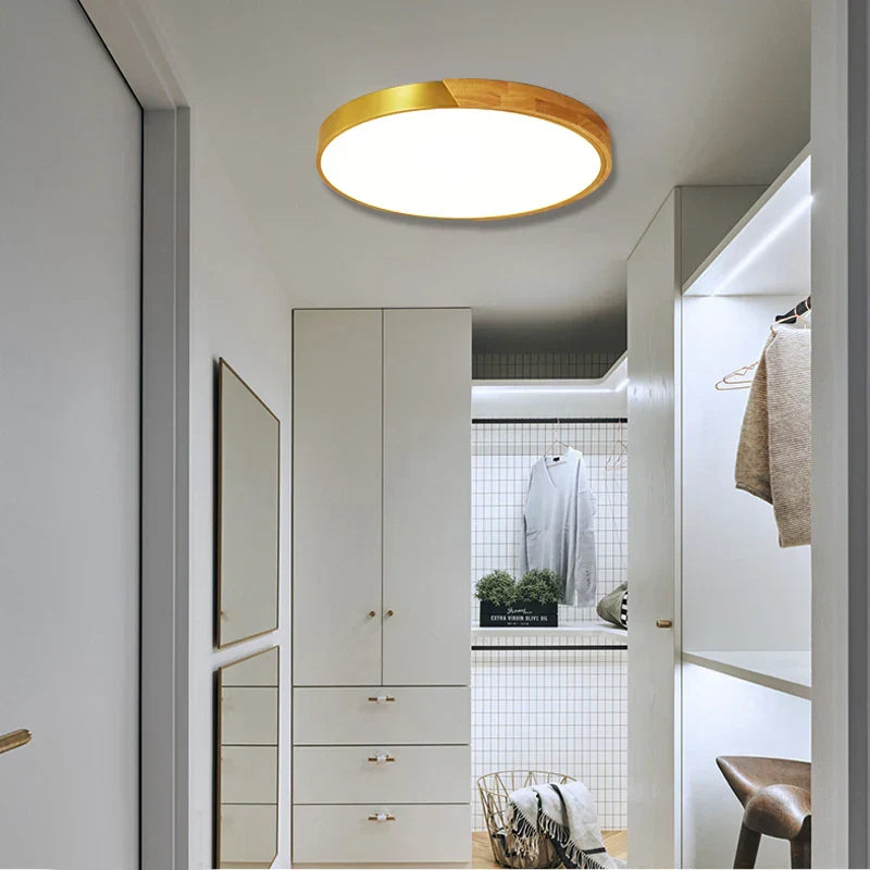 Modern Ultra-Thin LED Ceiling Lamp - Elegant Gold Surface Installation