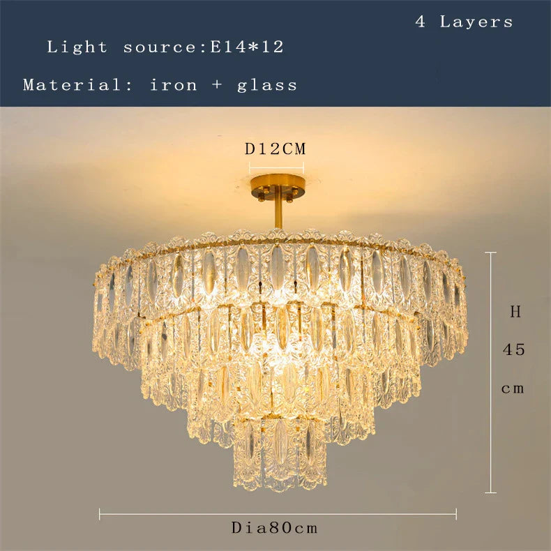 Elegant Post-Modern Glass Chandelier - A Personality Creative High-End Addition for Living Rooms, Dining Rooms, and Bedrooms