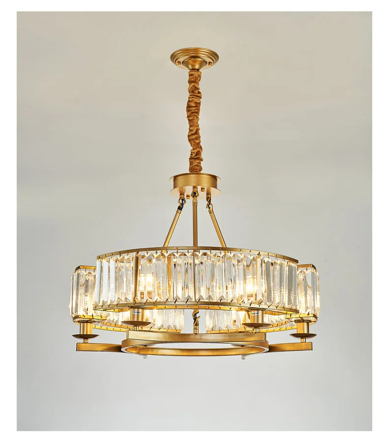 Zoe's K9 Crystal Modern Glass Chandelier - Copper Luxury Hanging Lamp