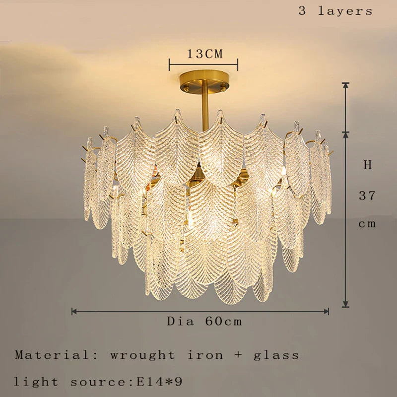 Postmodern Glass Chandelier - Elegant Lighting for Living Rooms, Bedrooms, Dining Rooms, and Model Spaces