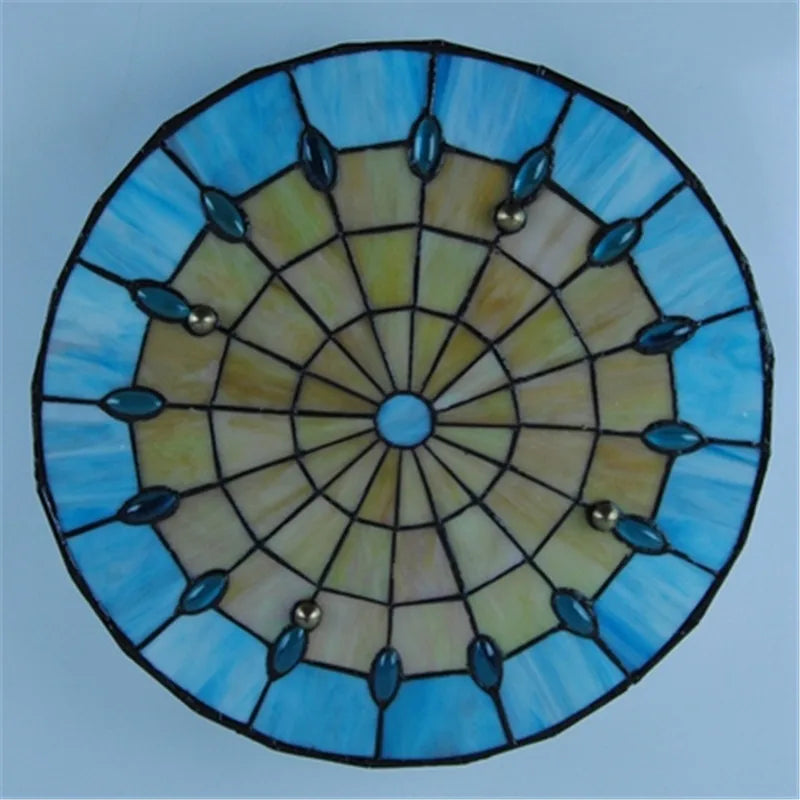 Vintage Mediterranean Tiffany Stained Glass Ceiling Lights - Elegance for Living, Dining, and Bedrooms