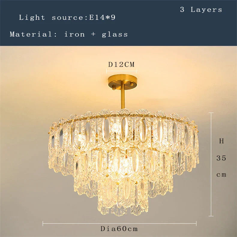 Elegant Post-Modern Glass Chandelier - A Personality Creative High-End Addition for Living Rooms, Dining Rooms, and Bedrooms