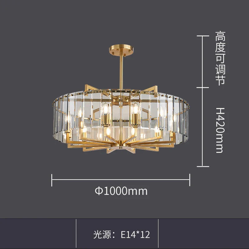New Modern Glass Chandelier - Luxury Round Design with Creative Gold Accents for Stylish Home Illumination