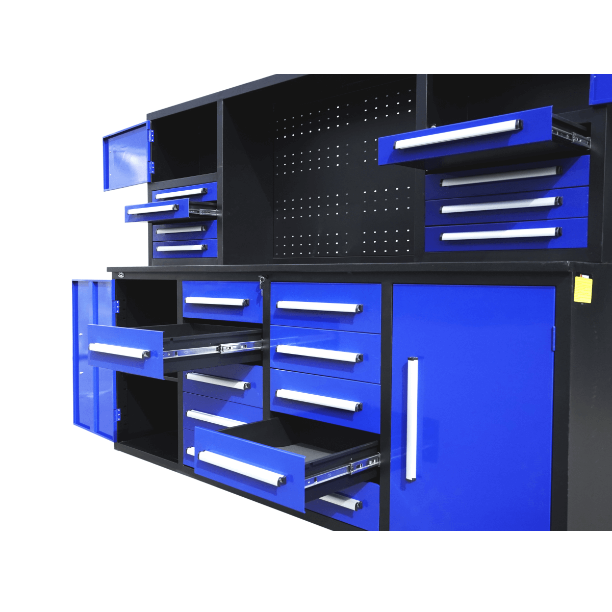 7 ft Garage Workbench Cabinet (18 Drawers & 4 Cabinets & Pegboard)