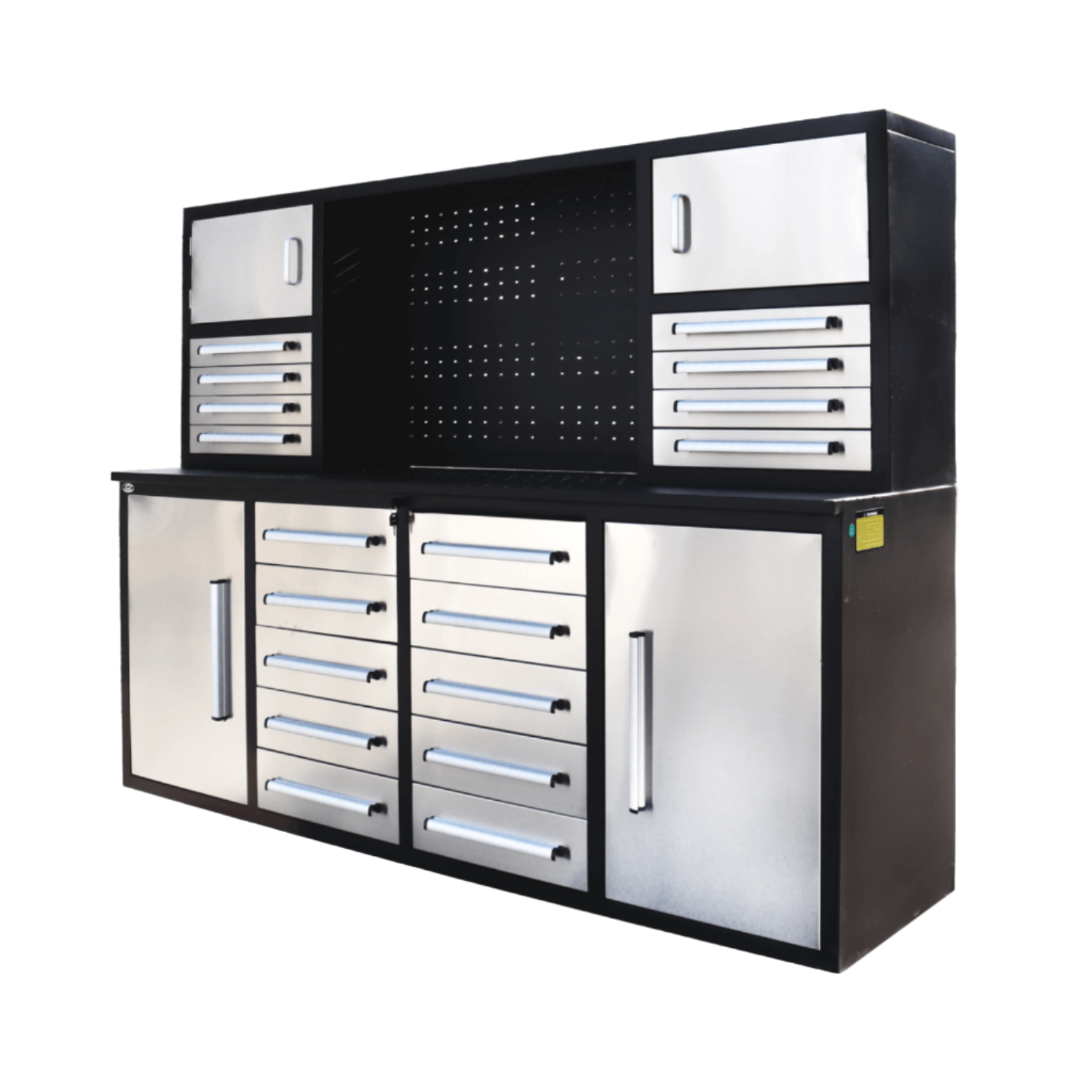 7 ft Garage Workbench Cabinet (18 Drawers & 4 Cabinets & Pegboard)