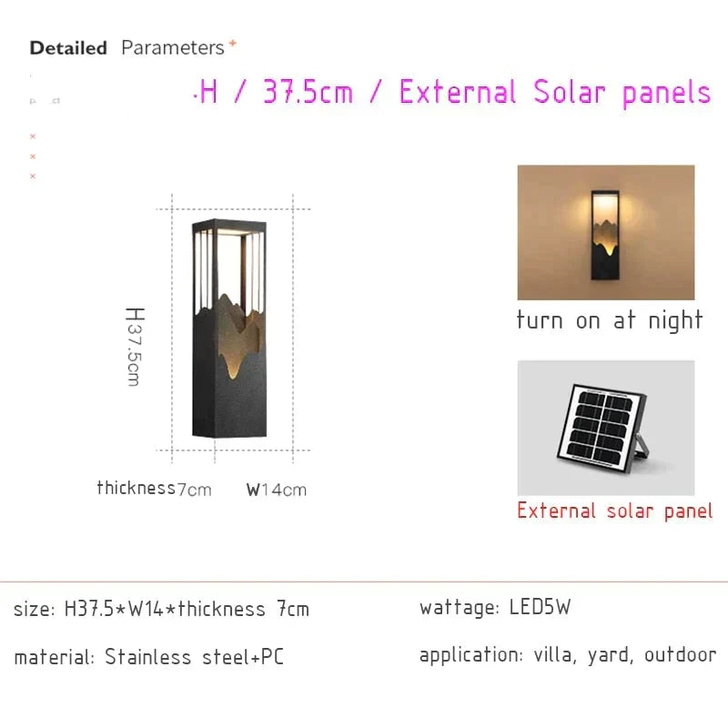 Anaïs's Waterproof Solar LED Outdoor Light - Chic Garden and Street Lamps