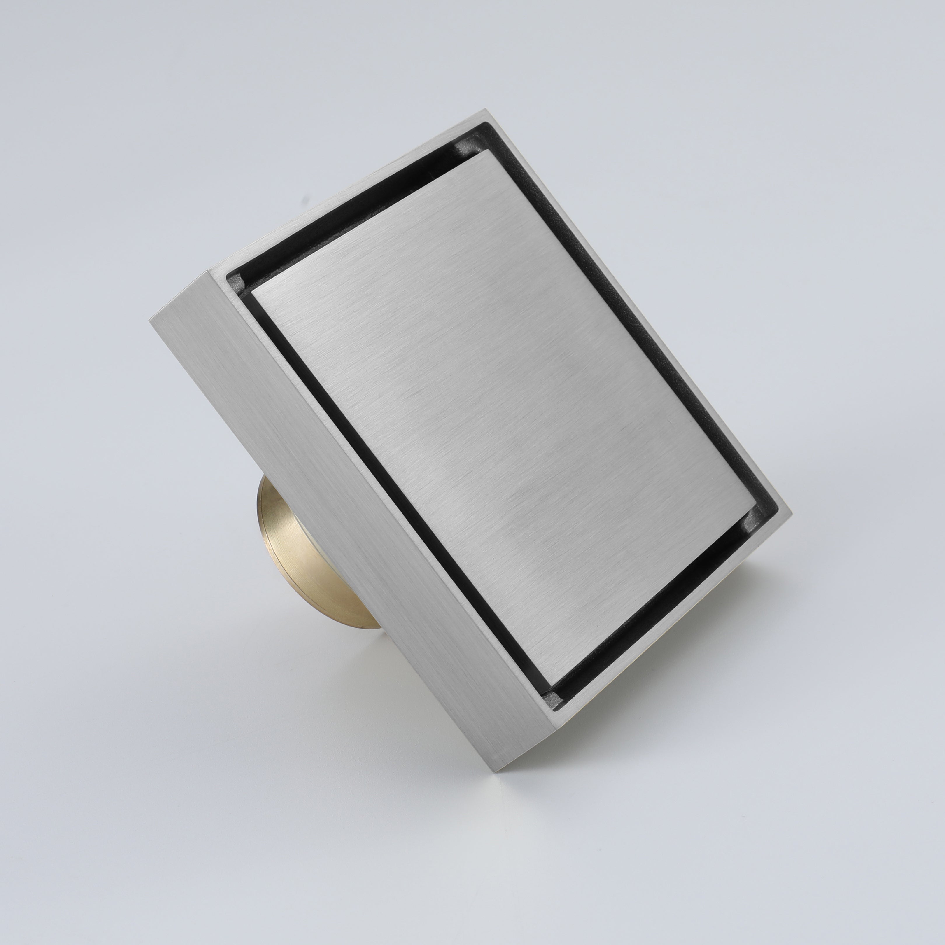 Brushed Nickel brass floor drain 4x4inch