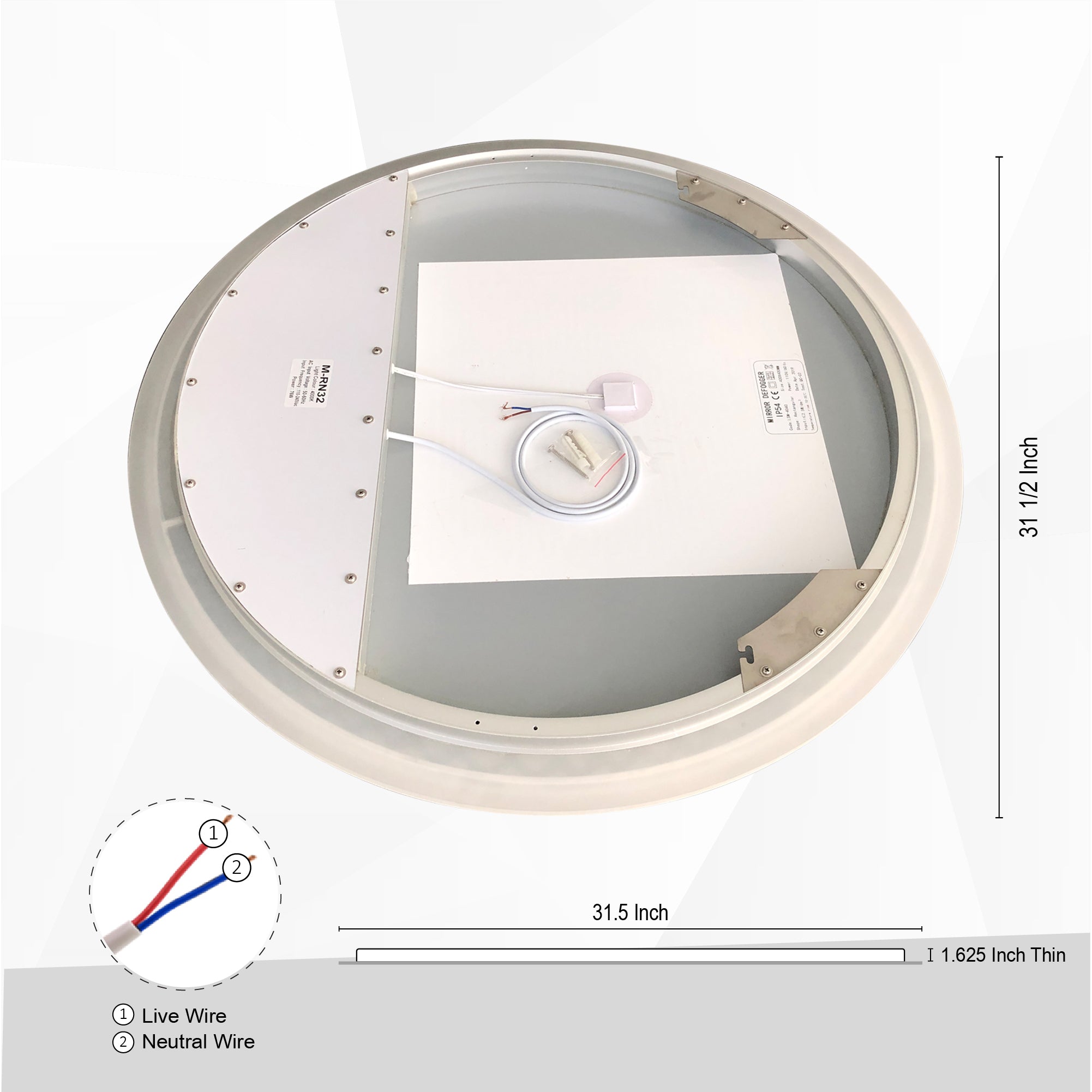 Zeek 32" BackLit LED lighted  Round Bathroom Wall Mirror M-RN32 CLEARANCE*