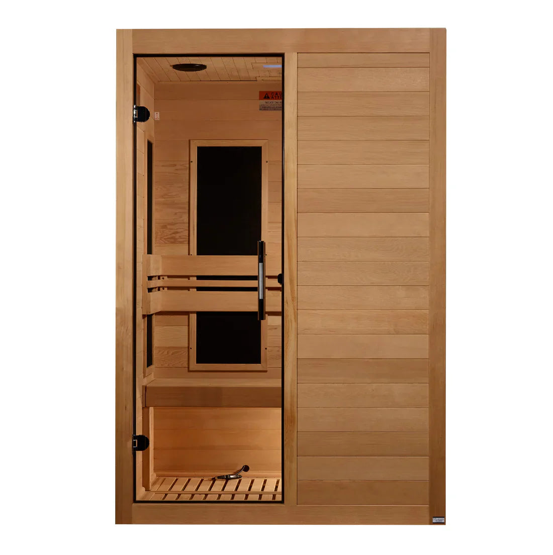 Dynamic Lucca DYN-6215-05 2026 2-person low EMF FAR infrared sauna in Canadian Hemlock with tempered glass door