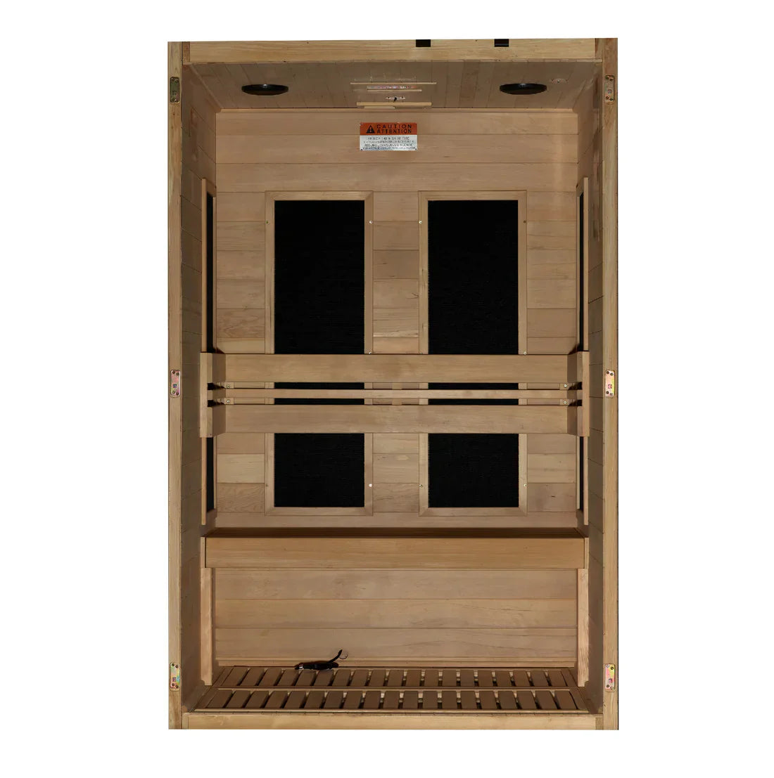 Dynamic Lucca Elite 2026 | 2-Person Ultra Low EMF FAR Infrared Sauna | 7 PureTech 360° Carbon Panels All 4 Walls | 3–5 mG | Removable Bench for Yoga | Chromotherapy | Canadian Hemlock | DYN-6215-05 Elite