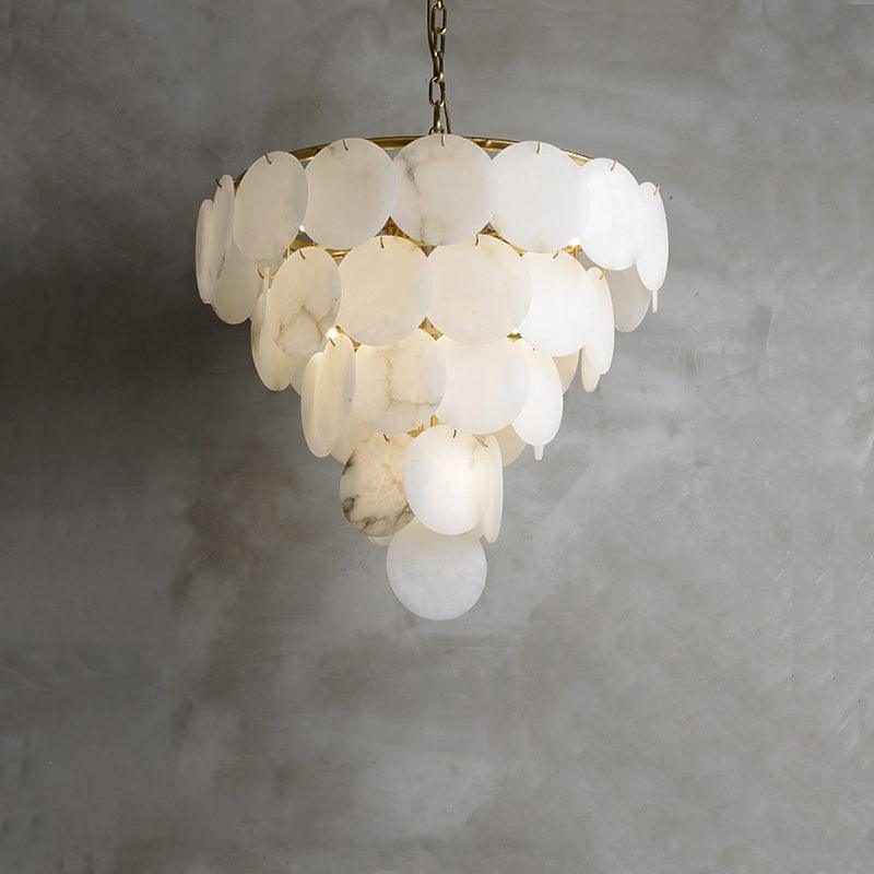 Marble Multi-Tiered Round Chandelier