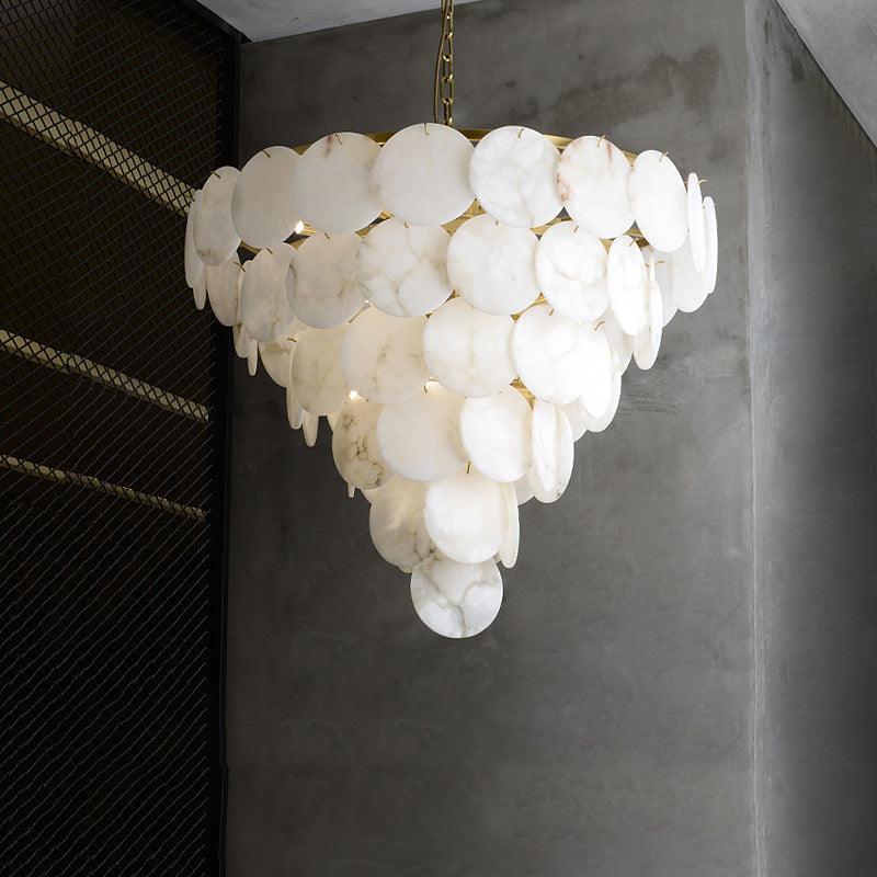Marble Multi-Tiered Round Chandelier