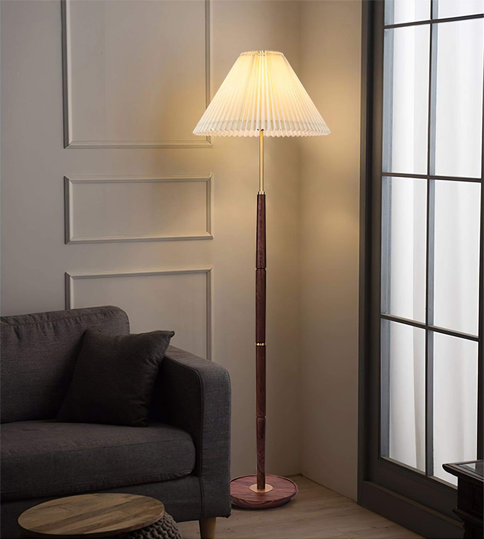 Mid Century Pleated Floor Lamp