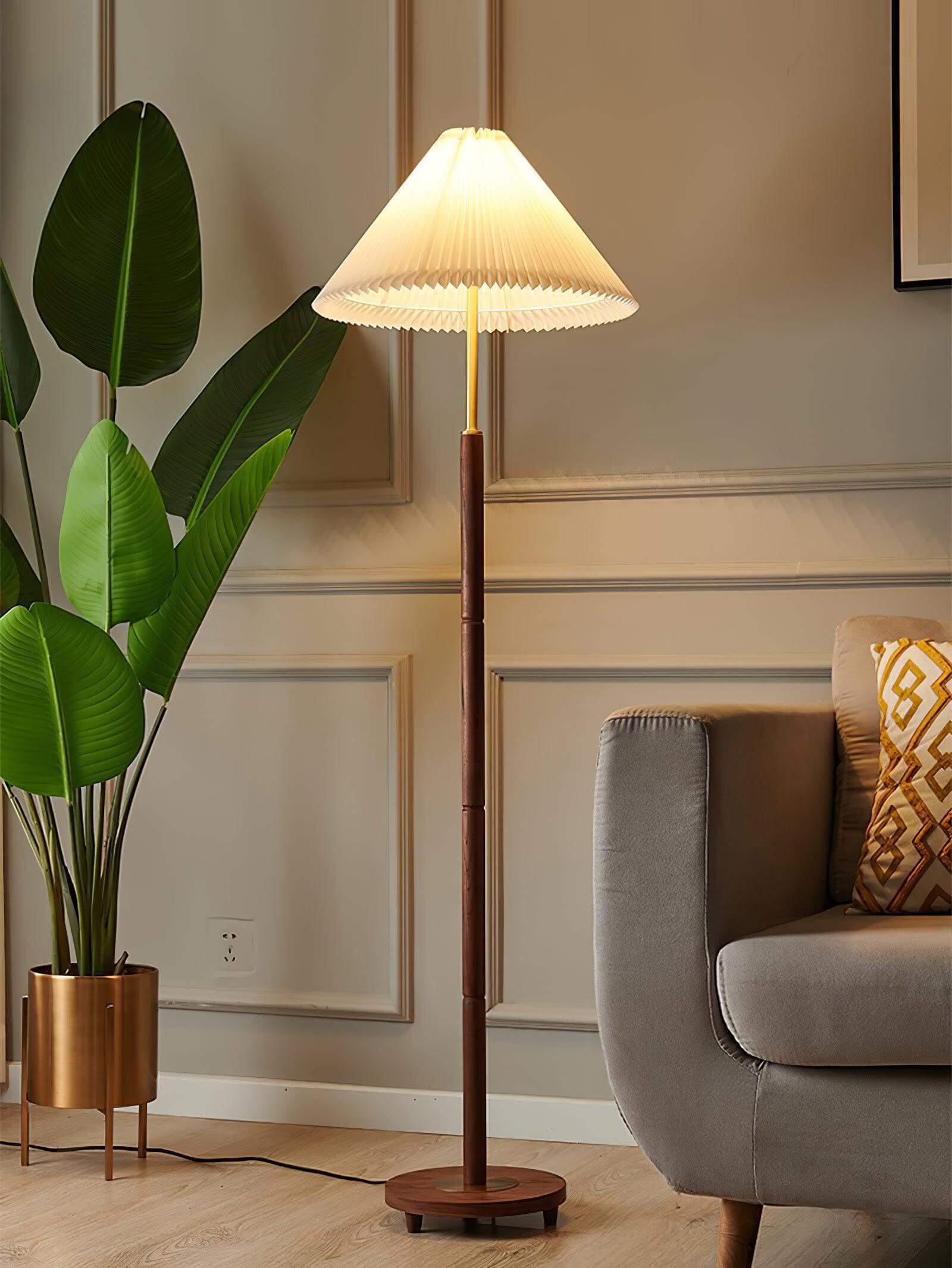 Mid Century Pleated Floor Lamp