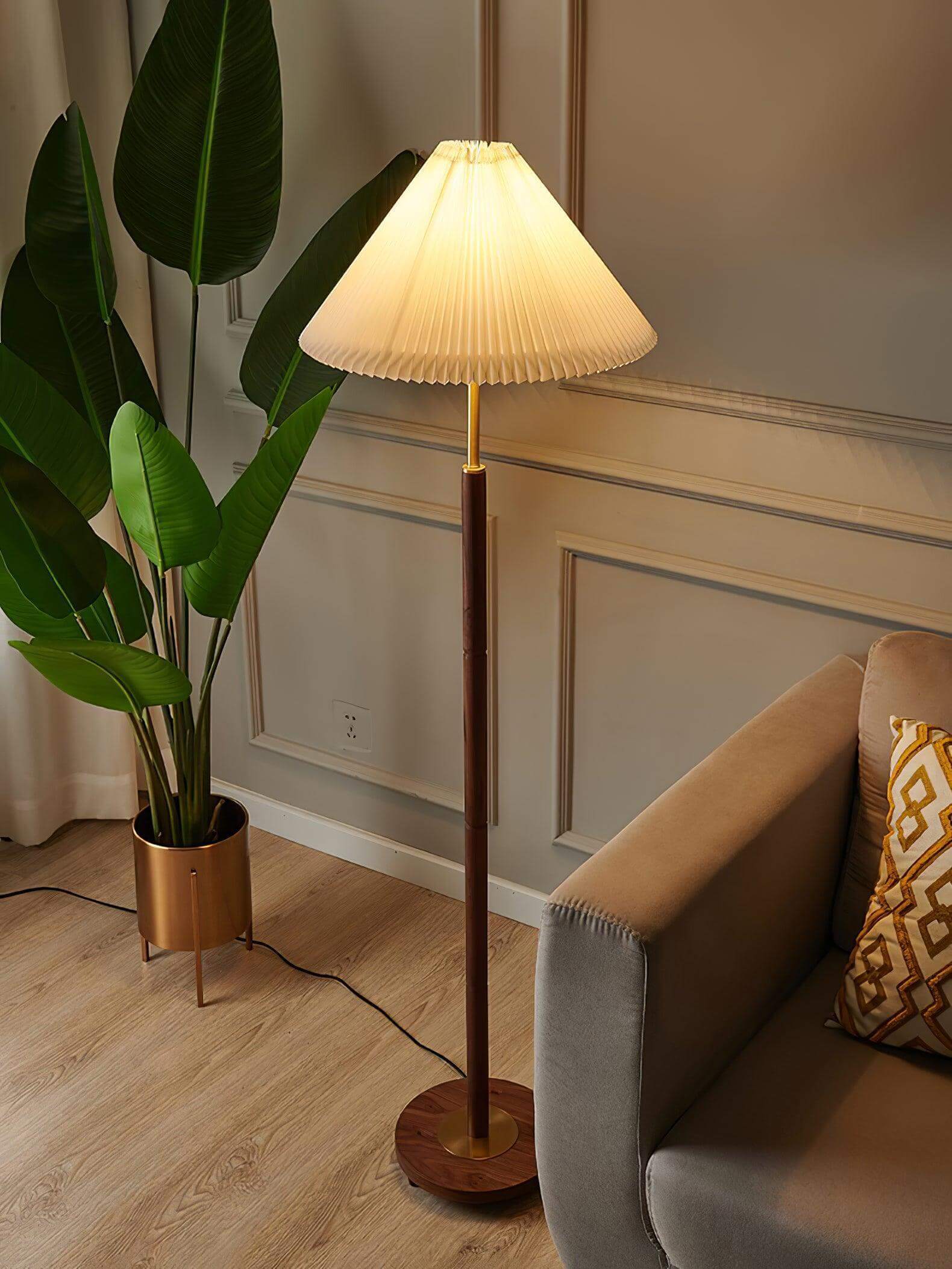 Mid Century Pleated Floor Lamp