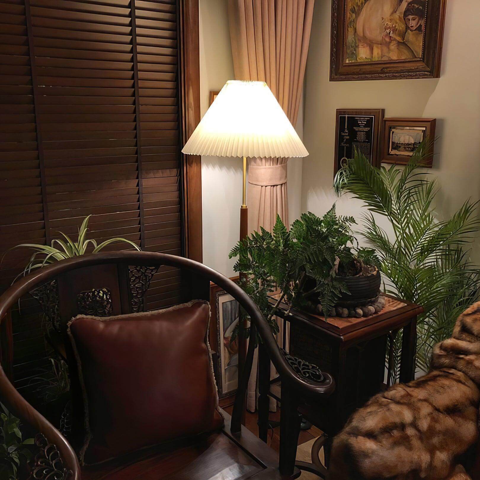 Mid Century Pleated Floor Lamp
