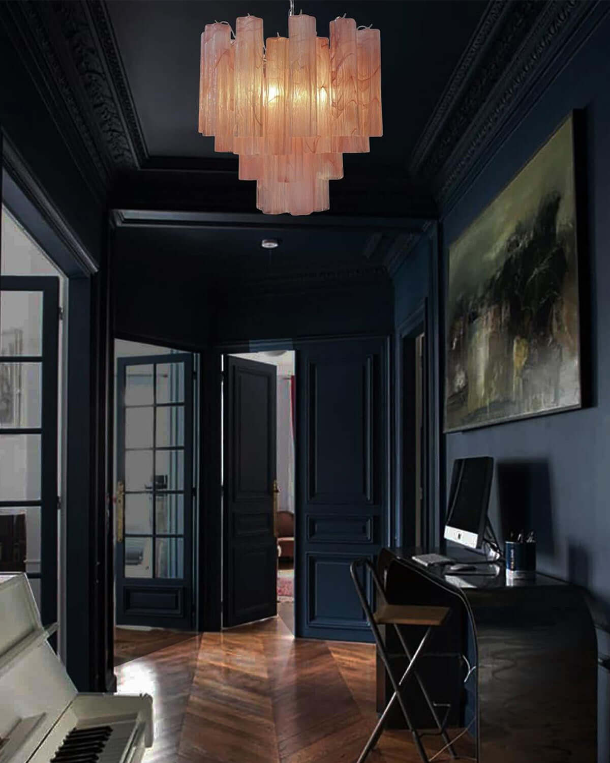 Murano Tubes Chandelier 20"