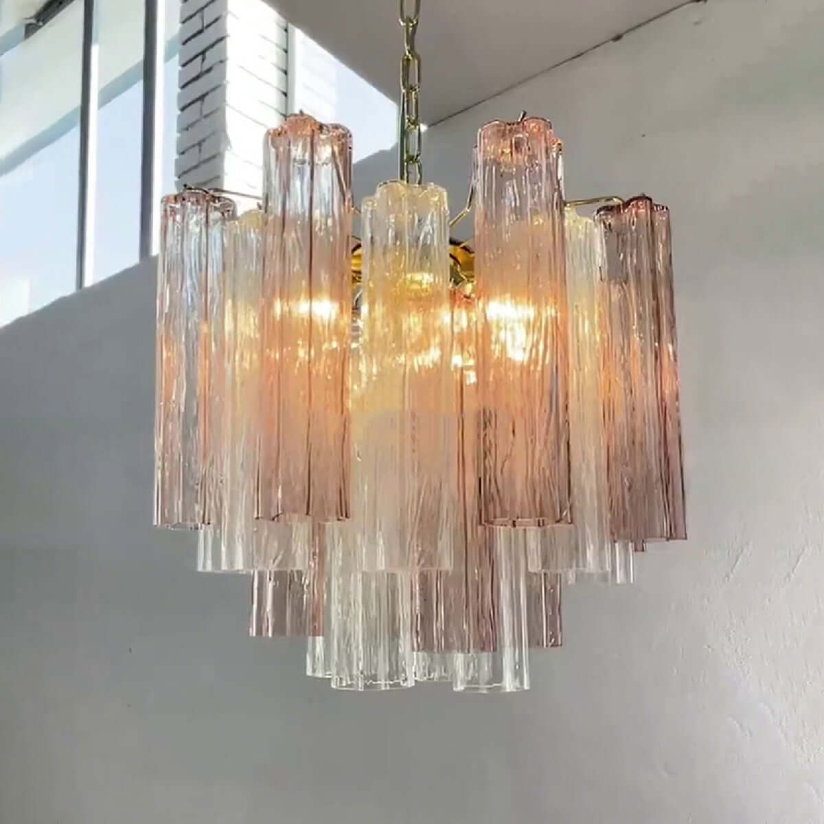 Murano Tubes Chandelier 20"