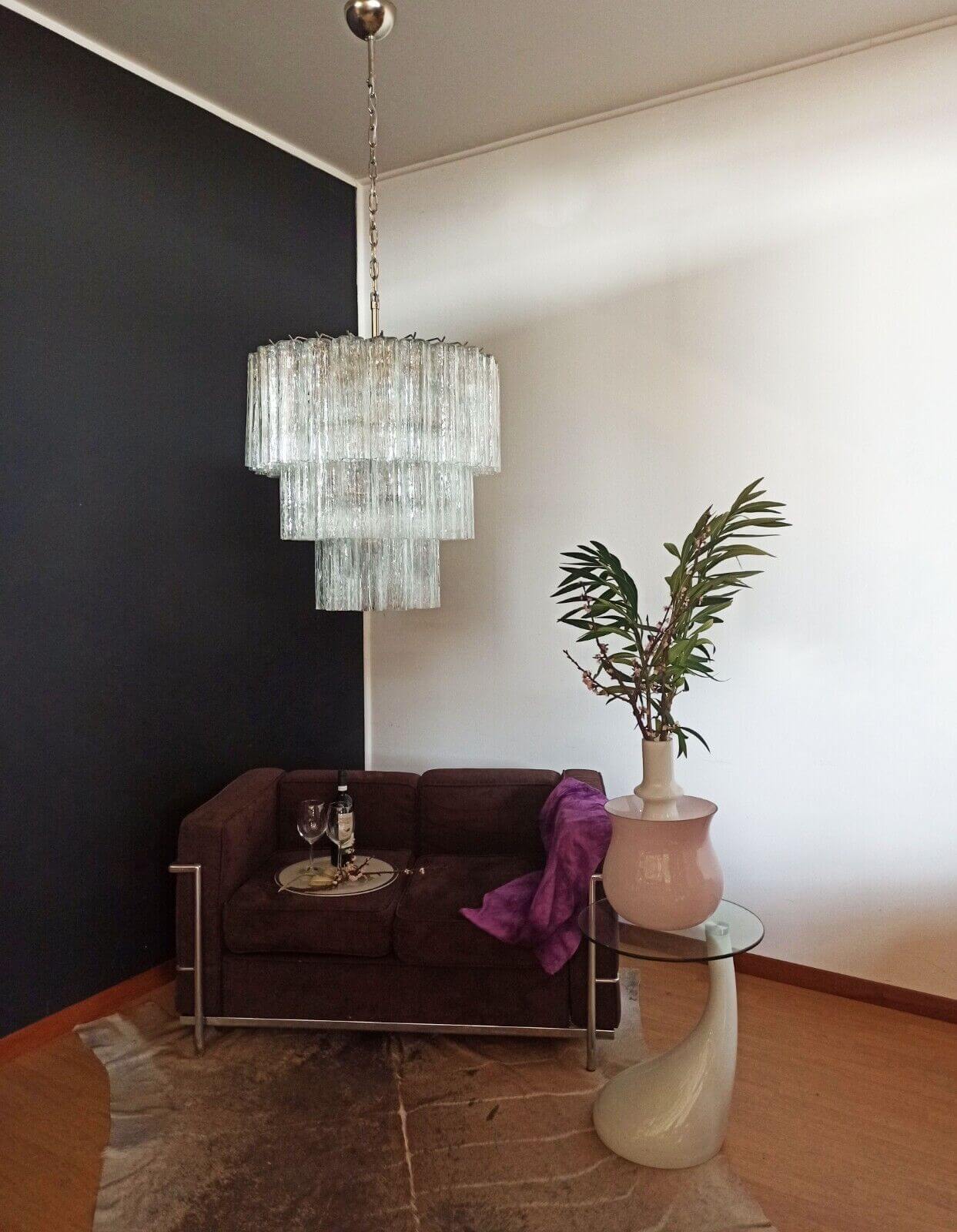 Murano Tubes Chandelier 25"