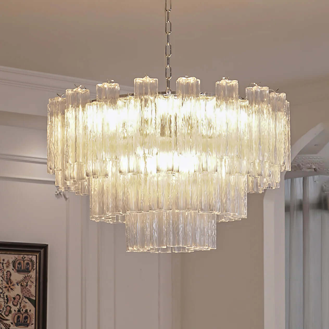 Murano Tubes Chandelier 32"