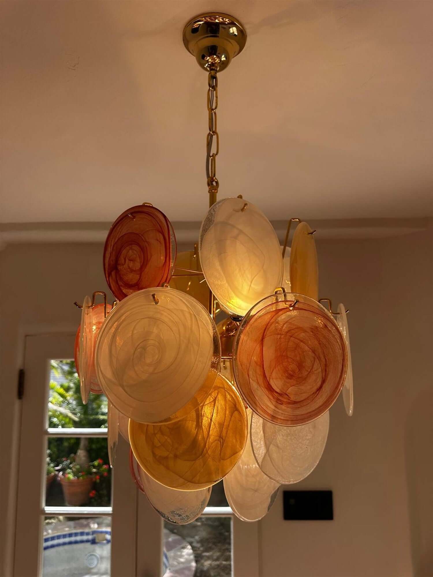 Murano Iridescent Glass Chandelier 17.7″