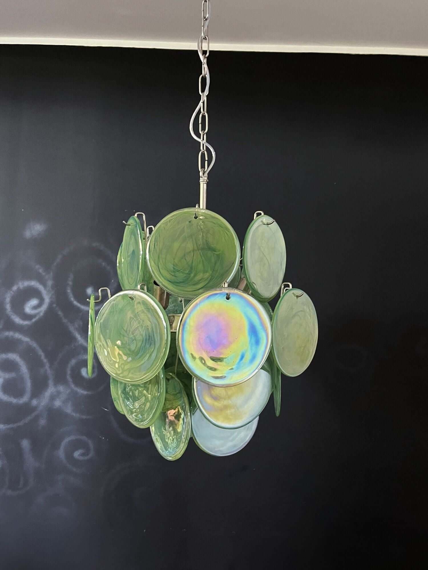 Murano Iridescent Glass Chandelier 17.7″
