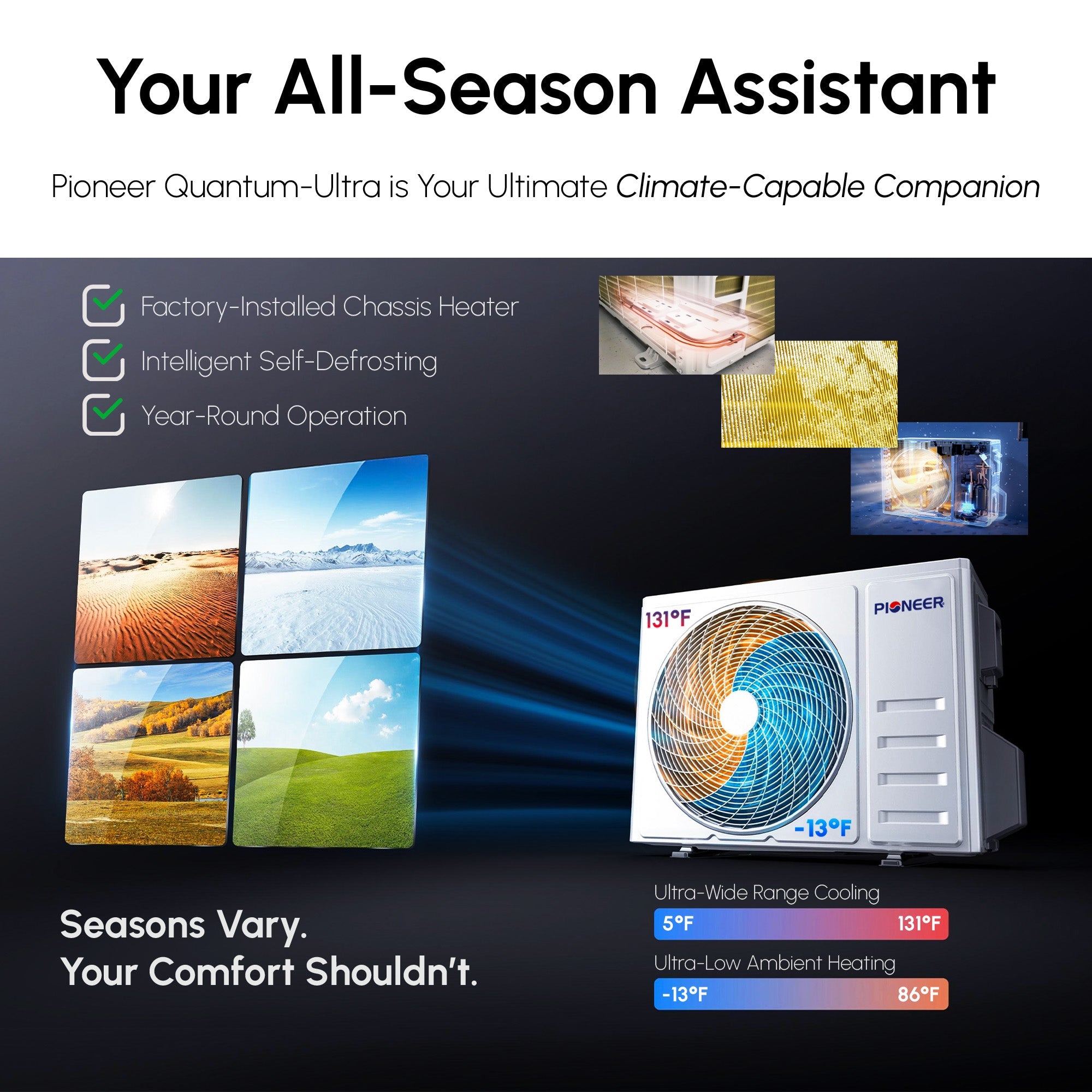 Pioneer® Quantum Ultra™ 9,000 BTU 23 SEER2 230V High-Wall Ductless Energy-Star Mini-Split Air Conditioner Inverter Heat Pump Full Set