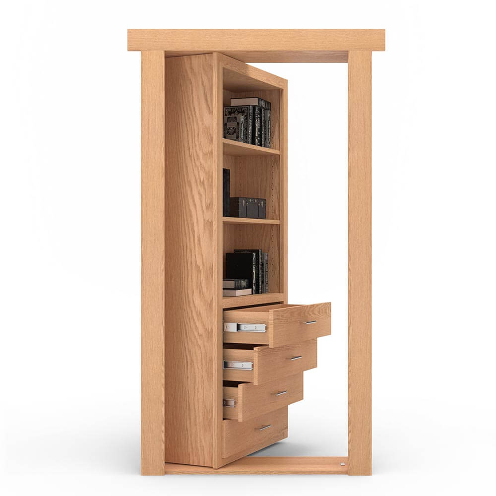 Hidden Flush Mount Oak Dresser Door