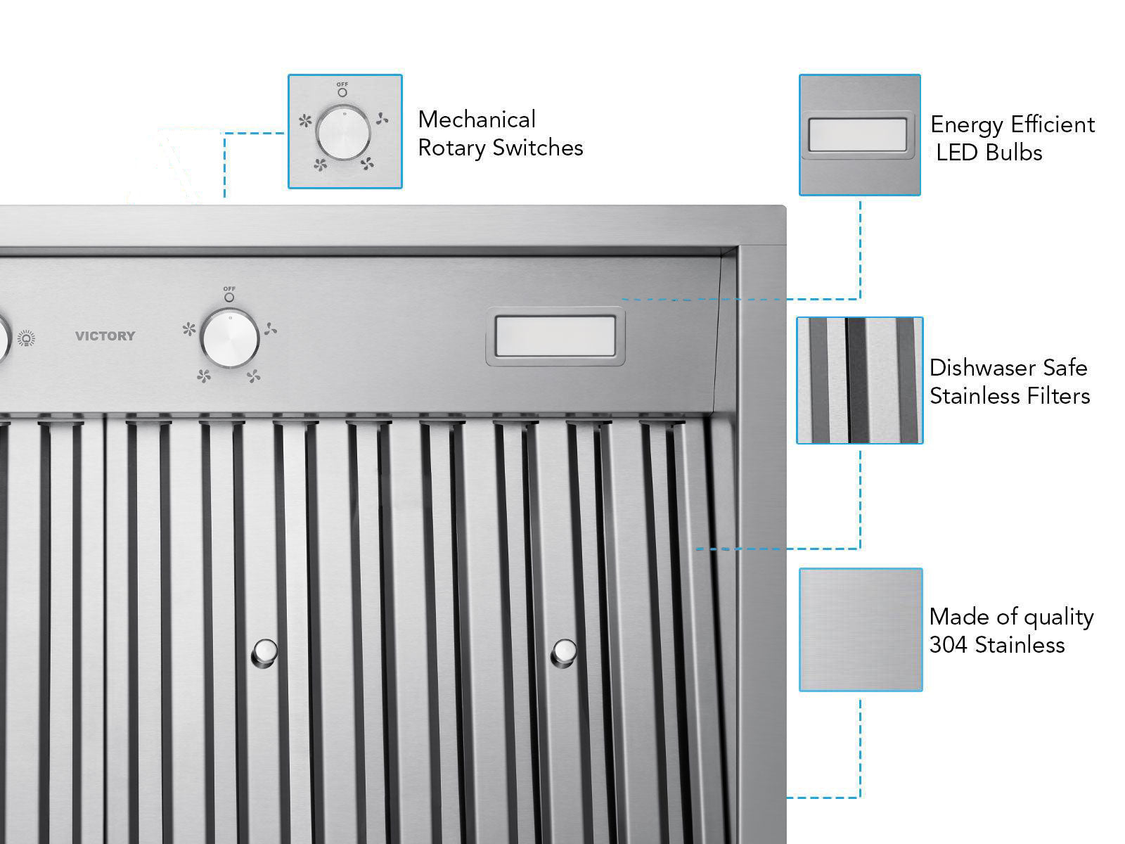 30 Inch 700 CFM Range Hood Insert  - VICTORY Q2