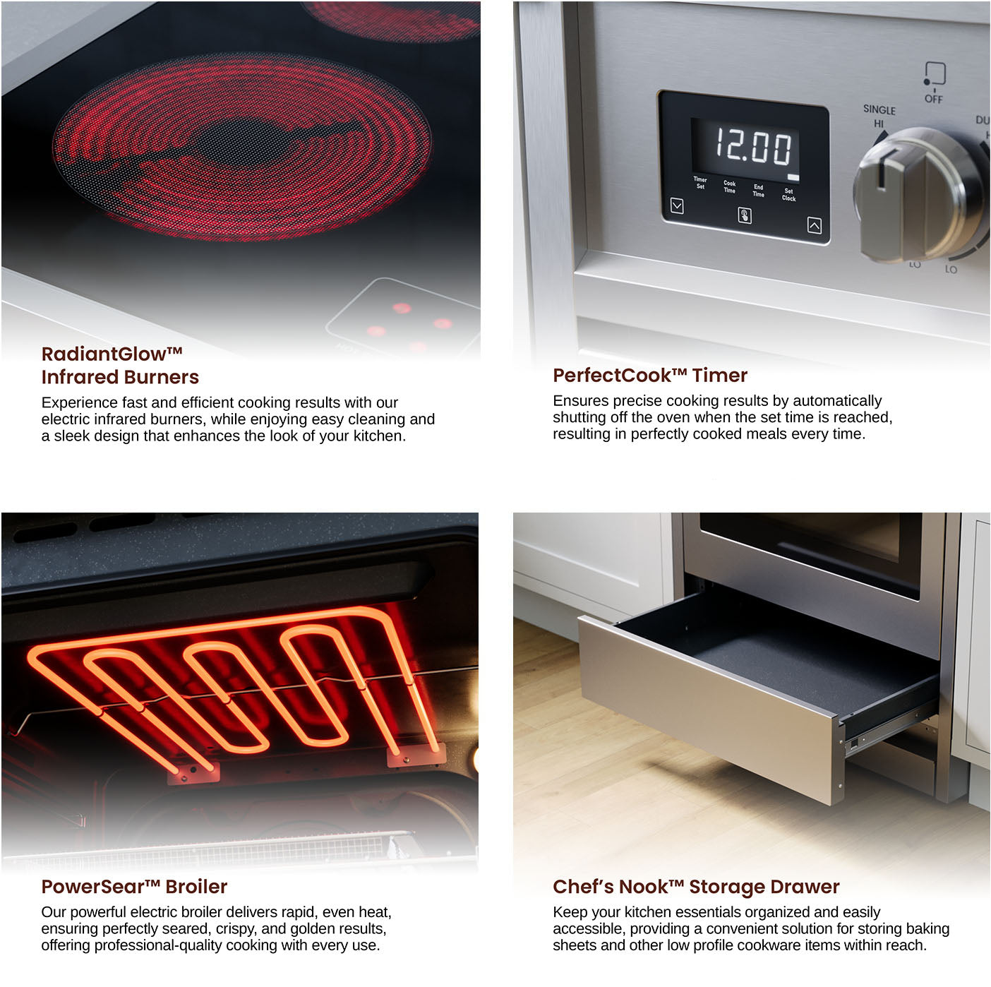 Rangaire 24" Electric Range AirFry Convection Oven Freestanding Stainless Steel RRE241TS