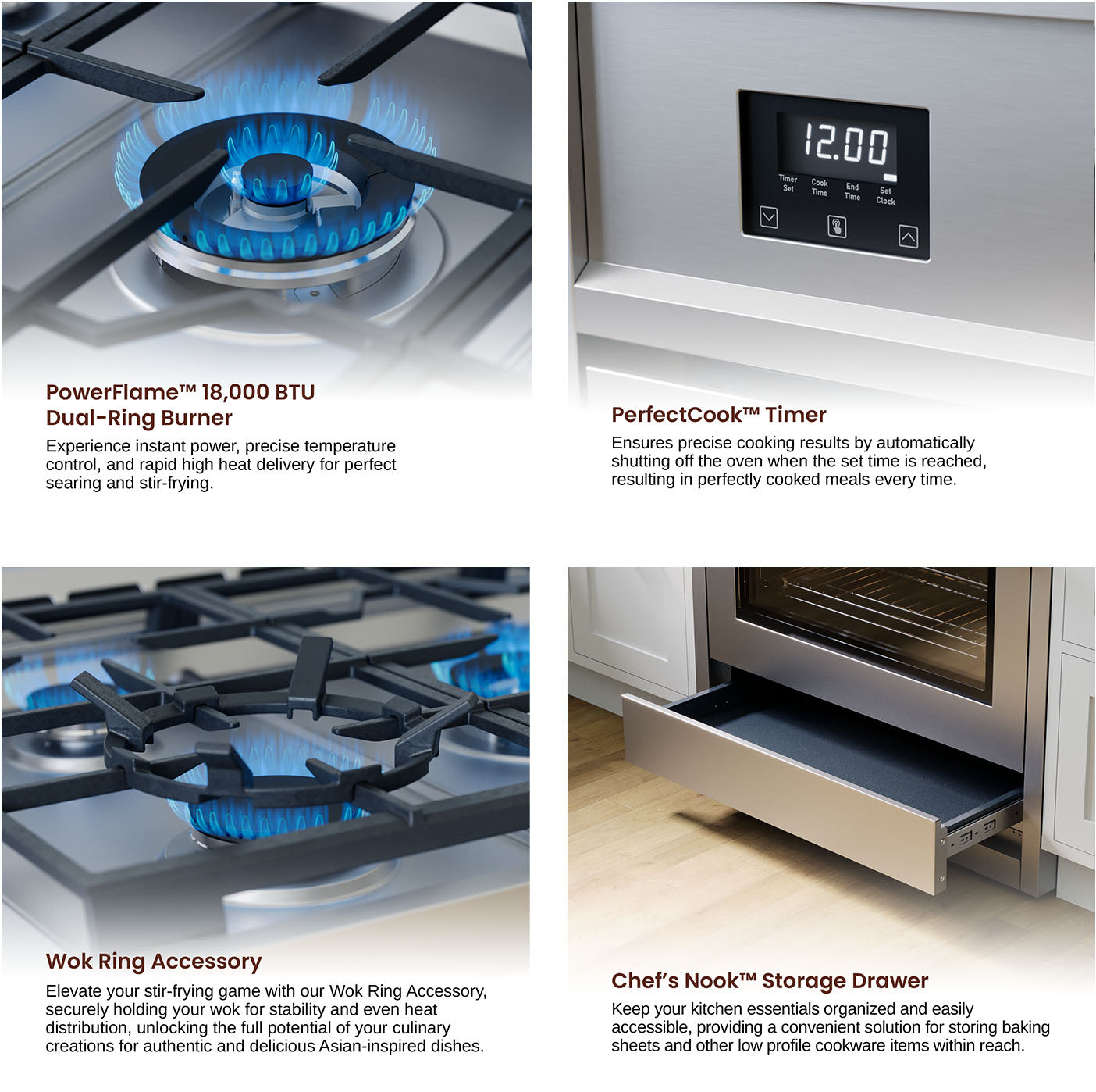 Rangaire 36" Gas Range Convection Oven Freestanding Stainless Steel RRG361TS