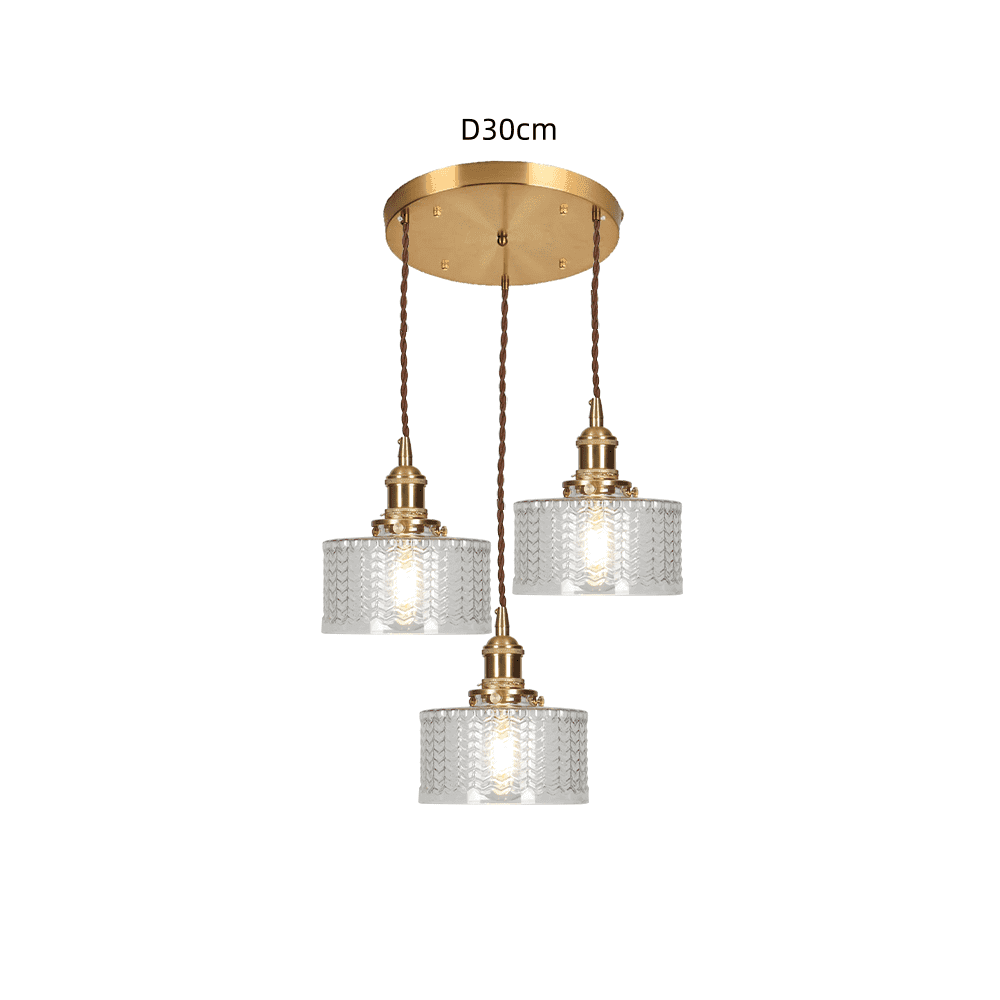 Retro Cylinder Glass Pendant Light