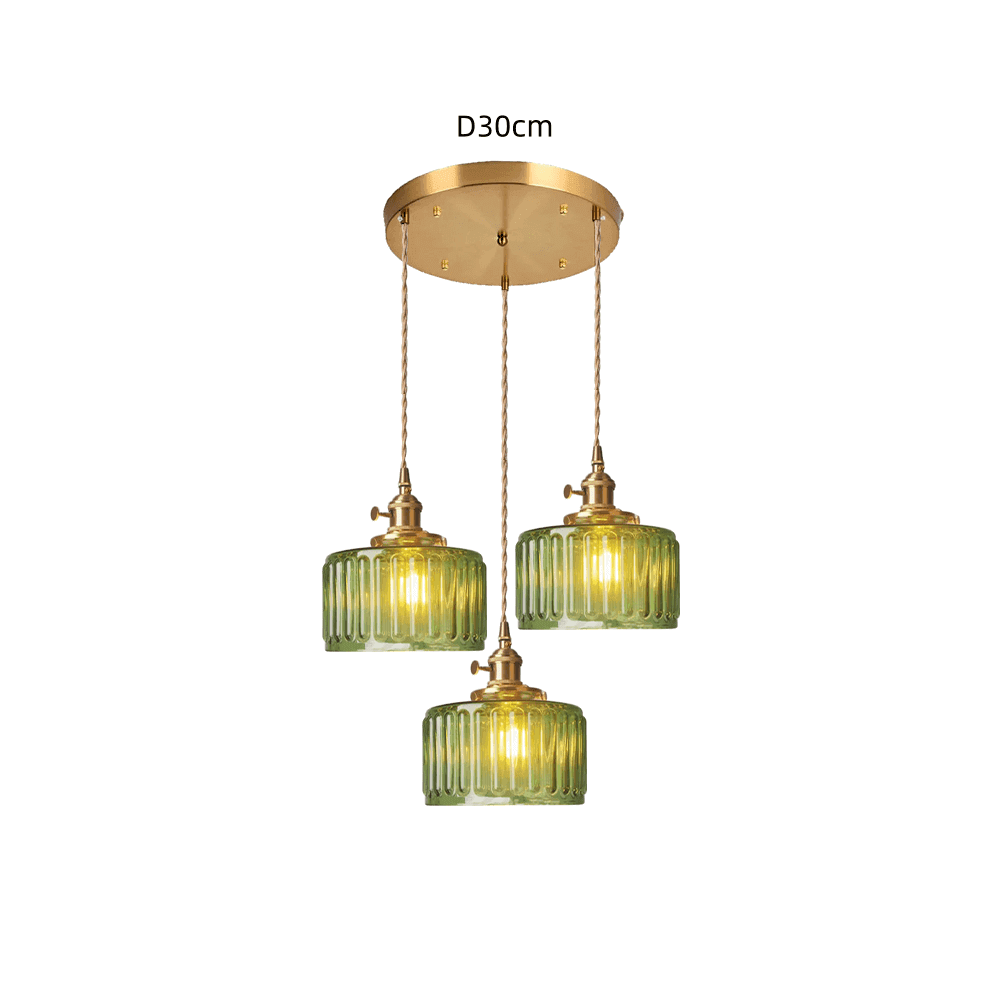 Retro Cylinder Glass Pendant Light