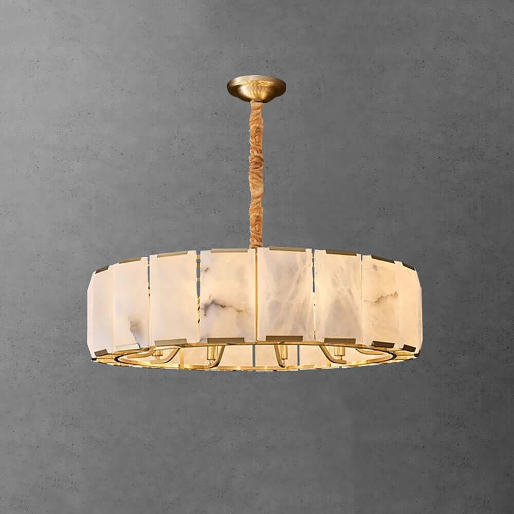 Round Alabaster Chandelier