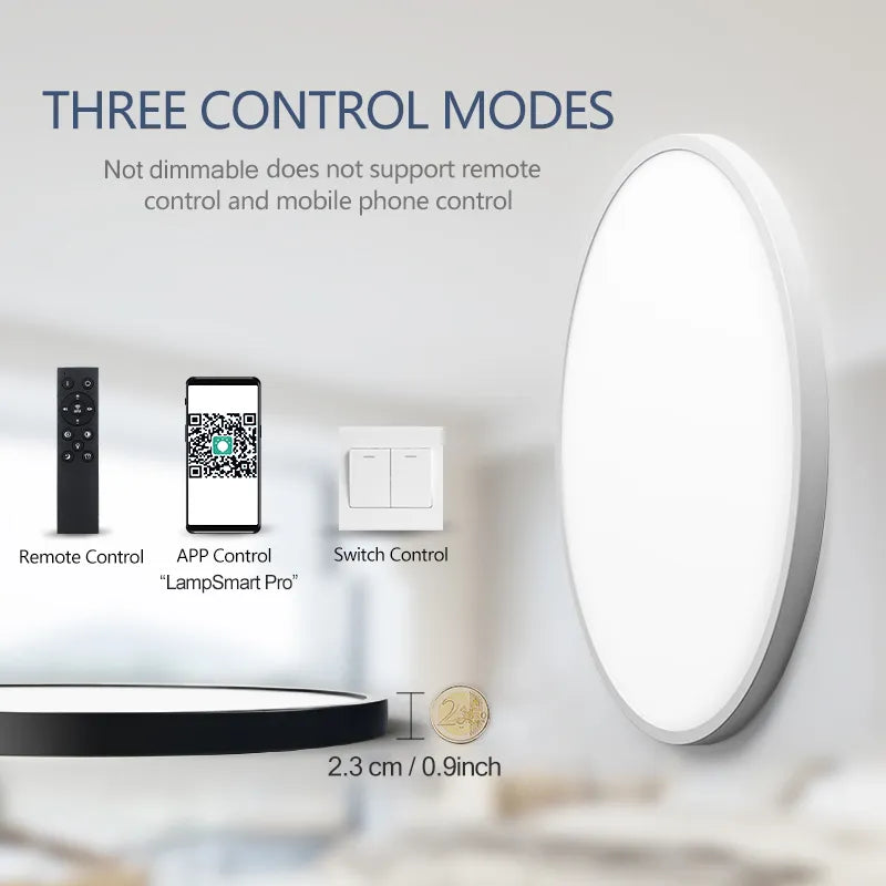Ultra-Thin LED Ceiling Light - Modern 20-Inch Large Ceiling Lamp with Dimmable Brightness - AC85-265V Panel Light for Room
