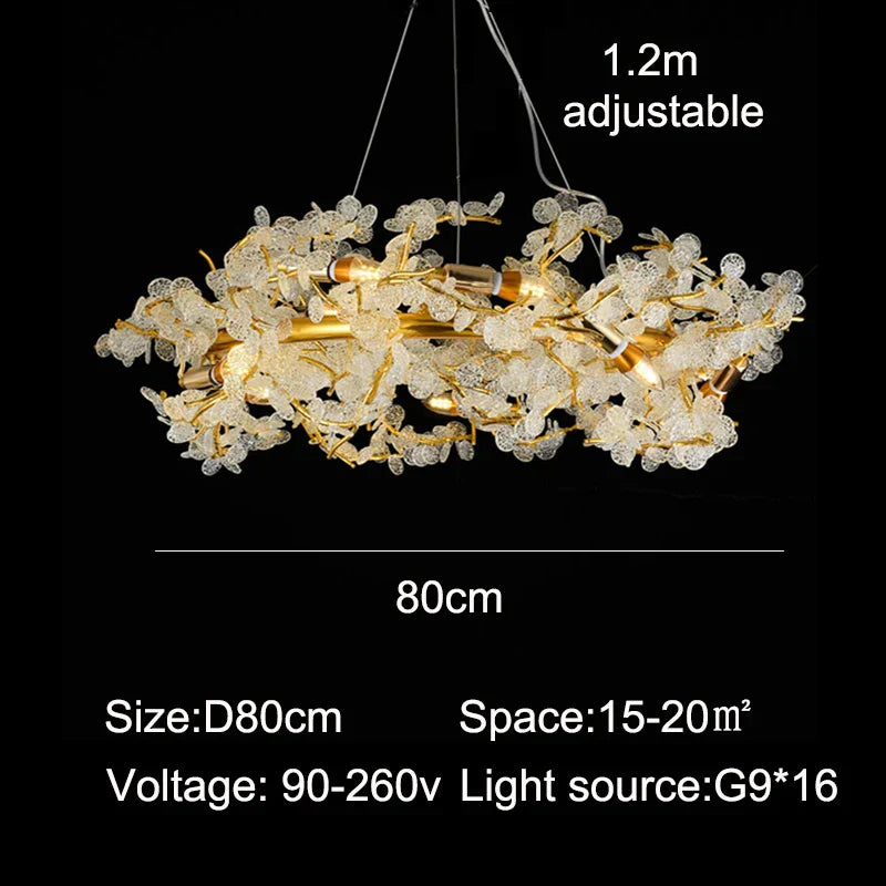 Elegant French Luxury Chandeliers - Postmodern Villa Living Room Lights with Creative Branch Crystal Design for Bedrooms, Dining Rooms, and Tea Rooms